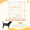 CANCELLINO PER CANI REGOLABILE DA 76-104 CM CANCELLETTO ALTO 106 CM CON 2 ESTENSIONI BIANCO