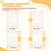 CANCELLINO PER CANI REGOLABILE DA 76-104 CM CANCELLETTO ALTO 106 CM CON 2 ESTENSIONI BIANCO
