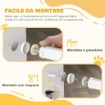CANCELLINO PER CANI REGOLABILE DA 76-104 CM CANCELLETTO ALTO 106 CM CON 2 ESTENSIONI BIANCO