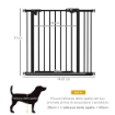 CANCELLINO PER CANI 2 ESTENSIONI CON LARGHEZZA REGOLABILE FINO 100 CM E CHIUSURA AUTOMATICA NERO