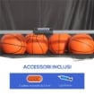 CANESTRI BASKET CON TABELLONE LED 4 PALLONI E 8 MODALITA DI GIOCO 205X110X205 CM BIANCO E NERO