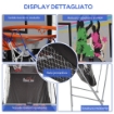 CANESTRI BASKET CON TABELLONE LED 4 PALLONI E 8 MODALITA DI GIOCO 205X110X205 CM BIANCO E NERO