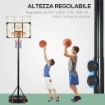 CANESTRO BASKET PER BAMBINI 6-14 ANNI ALTEZZA REGOLABILE 2.1-2.4 MT RUOTE E BASE RIEMPIBILE GIALLO