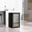 CANTINETTA VINO FRIGO PER 24 BOTTIGLIE CAPACITÀ 65L CONTROLLO TEMPERATURA E RIPIANI ESTRAIBILI NERO 43X45X75 CM