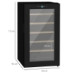 CANTINETTA VINO FRIGO PER 24 BOTTIGLIE CAPACITÀ 65L CONTROLLO TEMPERATURA E RIPIANI ESTRAIBILI NERO 43X45X75 CM