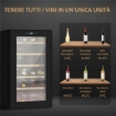 CANTINETTA VINO FRIGO PER 24 BOTTIGLIE CAPACITÀ 65L CONTROLLO TEMPERATURA E RIPIANI ESTRAIBILI NERO 43X45X75 CM