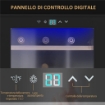 CANTINETTA VINO FRIGO PER 24 BOTTIGLIE CAPACITÀ 65L CONTROLLO TEMPERATURA E RIPIANI ESTRAIBILI NERO 43X45X75 CM