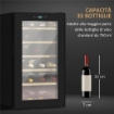 CANTINETTA VINO FRIGO PER 24 BOTTIGLIE CAPACITÀ 65L CONTROLLO TEMPERATURA E RIPIANI ESTRAIBILI NERO 43X45X75 CM