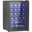 CANTINETTA VINO REFRIGERATA PER 20 BOTTIGLIE, CAPACITÀ 53L PORTA IN VETRO ANTI-UV E RIPIANI REGOLABILI NERO 43X48X64 CM