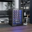 CANTINETTA VINO REFRIGERATA PER 20 BOTTIGLIE, CAPACITÀ 53L PORTA IN VETRO ANTI-UV E RIPIANI REGOLABILI NERO 43X48X64 CM