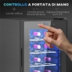 CANTINETTA VINO FRIGO PER 15 BOTTIGLIE CAPACITÀ 44L CON CONTROLLO TEMPERATURA E RIPIANI REGOLABILI NERO 45X34.5X69 CM