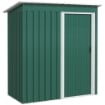 CAPANNO ATTREZZI CON TETTO INCLINATO E PORTA SCORREVOLE IN ACCIAIO ZINCATO 163X89X182 CM VERDE