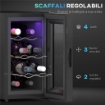 CANTINETTA VINO REFRIGERATA PER 8 BOTTIGLIE CAPACITÀ 21L DISPLAY TOUCH E RIPIANI REGOLABILI NERO 51.5X26.5X47.5 CM