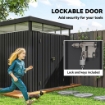 CAPANNO DA GIARDINO CON LUCERNARIO IN ACRILICO E FORI DI DRENAGGIO IN ACCIAIO 200X258X201 CM GRIGIO SCURO