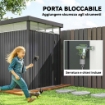 CAPANNO DA GIARDINO CON LUCERNARIO IN ACRILICO E FORI DI DRENAGGIO IN ACCIAIO 162X259X201 CM GRIGIO SCURO