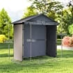 CAPANNO DA GIARDINO 1.1X2 M CON PORTA AVVOLGIBILE TENDA GARAGE PER BICI E MOTO GRIGIO SCURO