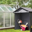CAPANNO DA GIARDINO 1.1X2 M CON PORTA AVVOLGIBILE TENDA GARAGE PER BICI E MOTO GRIGIO SCURO