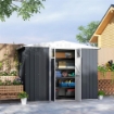 CAPANNO DA GIARDINO PORTA ATTREZZI IN ACCIAIO ZINCATO CON 2 PORTE 246X117X180 CM GRIGIO SCURO