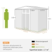 CAPANNO DA GIARDINO PORTA ATTREZZI IN ACCIAIO ZINCATO CON 2 PORTE 246X117X180 CM GRIGIO SCURO