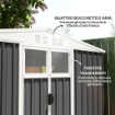 CAPANNO DA GIARDINO PORTA ATTREZZI IN ACCIAIO ZINCATO CON 2 PORTE 246X117X180 CM GRIGIO SCURO