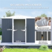 CAPANNO DA GIARDINO PORTA ATTREZZI IN ACCIAIO ZINCATO CON 2 PORTE 246X117X180 CM GRIGIO SCURO