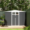 CAPANNO DA GIARDINO PORTA ATTREZZI IN ACCIAIO ZINCATO CON 2 PORTE 246X117X180 CM GRIGIO SCURO