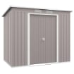 CAPANNO ATTREZZI CON TETTO INCLINATO 2 INGRESSI E PRESE D'ARIA IN ACCIAIO ZINCATO 213X130X172 CM GRIGIO