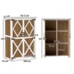 CAPANNO DA GIARDINO IN LEGNO DI ABETE CON 2 RIPIANI E 2 PORTE 116.5X57X159/167 CM MARRONE E BIANCO