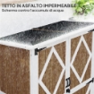 CAPANNO DA GIARDINO IN LEGNO DI ABETE CON 2 RIPIANI E 2 PORTE 116.5X57X159/167 CM MARRONE E BIANCO