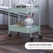 CARRELLO DA CUCINA A 3 LIVELLI CON MANIGLIE E 4 ROTELLE IN ACCIAIO 45X30.6X79 CM AZZURRO
