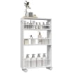 CARRELLO DA CUCINA E BAGNO SALVASPAZIO A 3 LIVELLI CON BARRE LATERALI E RUOTE CON FRENI BIANCO 45X15X80 CM