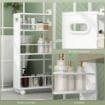 CARRELLO DA CUCINA E BAGNO SALVASPAZIO A 3 LIVELLI CON BARRE LATERALI E RUOTE CON FRENI BIANCO 45X15X80 CM