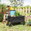 CARRELLO DA GIARDINO 160L PIEGHEVOLE CON MANICO REGOLABILE CAPACITÀ 100 KG 95X55X102 CM NERO