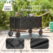 CARRELLO DA GIARDINO 160L PIEGHEVOLE CON MANICO REGOLABILE CAPACITÀ 100 KG 95X55X102 CM NERO