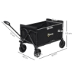 CARRELLO DA GIARDINO DA 120L PIEGHEVOLE CON PANNELLO APRIBILE IN ACCIAIO  90X48X62 CM NERO