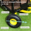 CARRELLO DA GIARDINO IN ACCIAIO CON CAPACITÀ 200 KG E PARETI LATERALI RIMOVIBILI 104X54X51 CM NERO E GIALLO