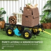 CARRELLO DA GIARDINO IN ACCIAIO CON CAPACITÀ 200 KG E PARETI LATERALI RIMOVIBILI 104X54X51 CM NERO E GIALLO