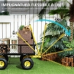 CARRELLO DA GIARDINO IN ACCIAIO CON CAPACITÀ 200 KG E PARETI LATERALI RIMOVIBILI 104X54X51 CM NERO E GIALLO
