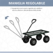 CARRELLO DA GIARDINO IN ACCIAIO CON CAPACITÀ 150 KG E MANIGLIA RIVESTITA 94X48.5X100 CM NERO E VERDE