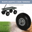 CARRELLO DA GIARDINO IN ACCIAIO CON CAPACITÀ 150 KG E MANIGLIA RIVESTITA 94X48.5X100 CM NERO E VERDE
