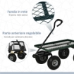 CARRELLO DA GIARDINO IN ACCIAIO CON CAPACITÀ 150 KG E MANIGLIA RIVESTITA 94X48.5X100 CM NERO E VERDE