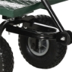 CARRELLO DA GIARDINO IN ACCIAIO CON CAPACITÀ 150 KG E MANIGLIA RIVESTITA 94X48.5X100 CM NERO E VERDE