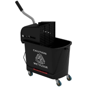 CARRELLO PER PULIZIE IN PLASTICA PP DA 20L CON SECCHIO E STRIZZATORE 60X27X70.5 CM NERO