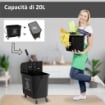 CARRELLO PER PULIZIE IN PLASTICA PP DA 20L CON SECCHIO E STRIZZATORE 60X27X70.5 CM NERO