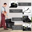 CARRELLO PER PULIZIE IN PLASTICA PP DA 20L CON SECCHIO E STRIZZATORE 60X27X70.5 CM NERO