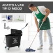 CARRELLO PER PULIZIE IN PLASTICA PP DA 20L CON SECCHIO E STRIZZATORE 60X27X70.5 CM NERO
