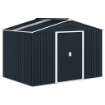 CASETTA PORTA ATTREZZI IN ACCIAIO CON TETTO INCLINATO E 2 PORTE SCORREVOLI 277X195X192 CM GRIGIO SCURO