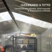 CASETTA PORTA ATTREZZI IN ACCIAIO CON TETTO INCLINATO E 2 PORTE SCORREVOLI 277X195X192 CM GRIGIO SCURO