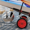 CARRELLO PER KAYAK E SUP CON LARGHEZZA REGOLABILE IN ALLUMINIO RUOTE Ø 25 CM MAX 100 KG NERO E ROSSO 