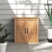 CASETTA DA GIARDINO IN LEGNO A 2 ANTE CON MANIGLIE IN STILE COUNTRY 77X55X72 CM MARRONE